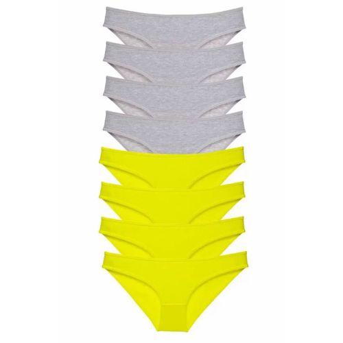 8 adet Süper Eko Set Likralı Kadın Slip Külot Sarı Gri
