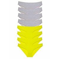 8 adet Süper Eko Set Likralı Kadın Slip Külot Sarı Gri