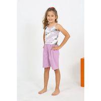 Kız Çocuk İp Askılı Şortlu Penye Lila Pijama Takım