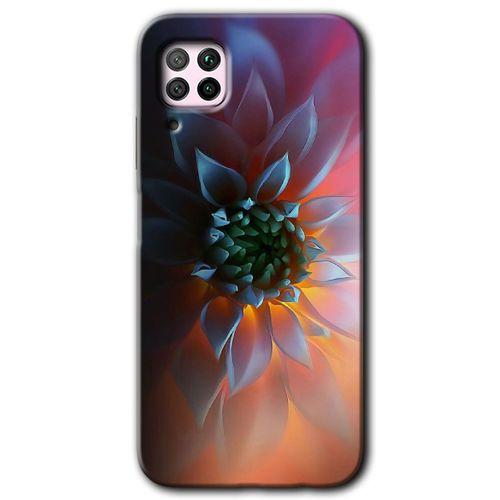 Huawei P40 Lite Kılıf HD Desen Baskılı Arka Kapak + Temperli Cam - Çiçek Motif