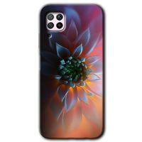 Huawei P40 Lite Kılıf HD Desen Baskılı Arka Kapak + Temperli Cam - Çiçek Motif
