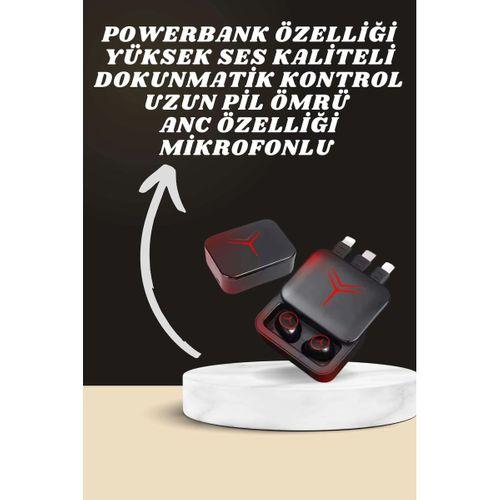 Dijital Göstergeli Powerbank Kablosuz Kulaklık Ve 7 Kordonlu Yeni Nesil Akıllı Saat Dokunmatik Kontrol