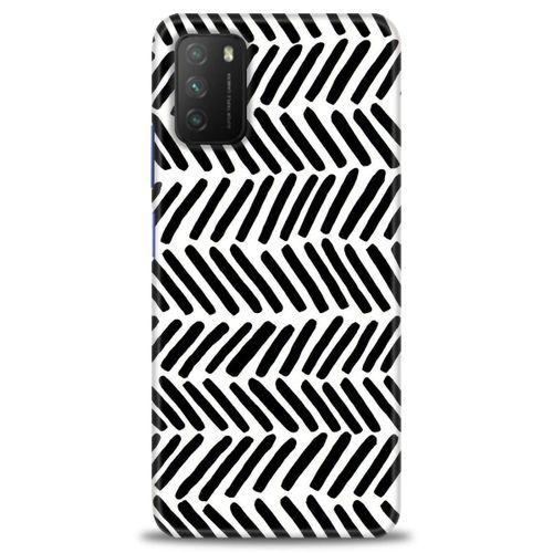 Xiaomi Poco M3 Kılıf HD Baskılı Kılıf - Siyah Çubuklar + Tam Ekran Koruyucu