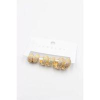 6'lı Halka Set Küpe - Altın