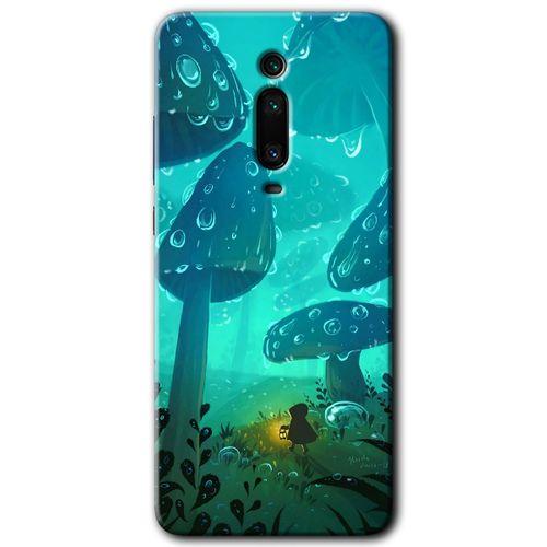 Xiaomi Mi 9T Kılıf HD Desen Baskılı Arka Kapak+Temperli Cam - Silhoutte Dropss