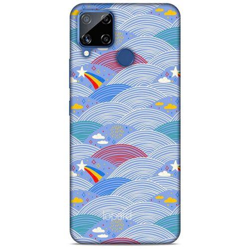 Oppo Realme C15 Kılıf Pastel Renkler (2) Kabı Mor Beyaz