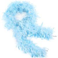 Açık Mavi Renk Kabarık Kalın Otriş Boa Tüy 6 cm Genişlik 180-200 cm Uzunluk