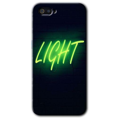 Realme C2 Kılıf HD Desen Baskılı Arka Kapak - Neon İnscription + Kırılmaz Cam