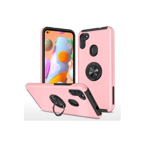 Newface Samsung Galaxy A11 Kılıf Elit Yüzüklü Kapak - Pembe
