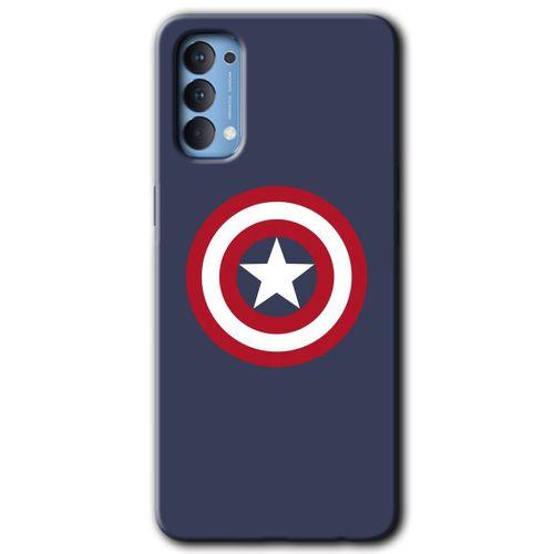 MRCİLETİSİM Oppo Reno 4 Kılıf HD Desen Baskılı Arka Kapak + Temperli Cam - Captain!