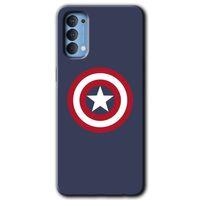 MRCİLETİSİM Oppo Reno 4 Kılıf HD Desen Baskılı Arka Kapak + Temperli Cam - Captain!