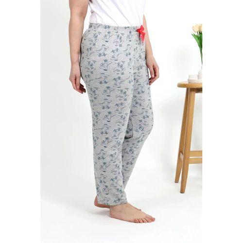 Kadın Pamuklu Büyük Beden Alt Pijama Gri