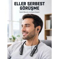 600 Saat Kullanım Süreli Boyun Tipi Bluetooth Kulaklık Mikrofonlu Dijital Göstergeli Kablosuz Kulak İçi Kulaklık