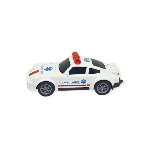 Çek Bırak Metal Küçük Arabalar 8 cm - SH40031 - Beyaz Ambulans Arabası