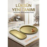 Masterpiece Çelik Tepsi Seti – Yuvarlak 28 cm & Dikdörtgen 34x15 cm 722990