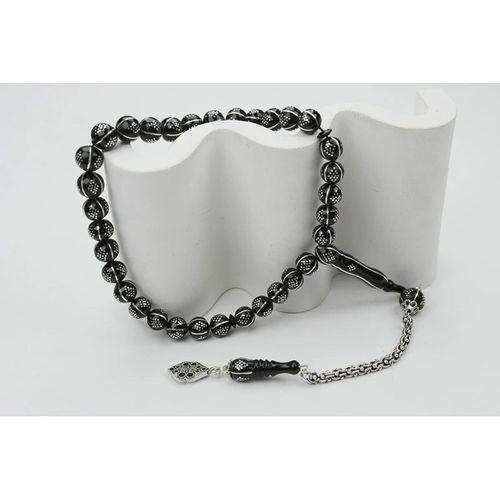 Oltu Taşı Küre Karpuz Baklava Bilek Boy İşlemeli Tespih