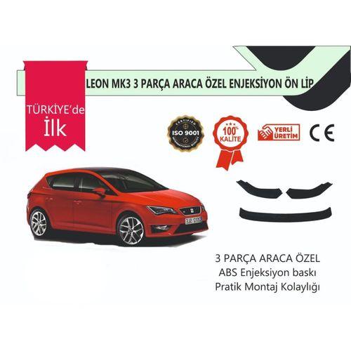 Seat Leon 2012 Sonrası 3 Parça Ön Lip Siyah