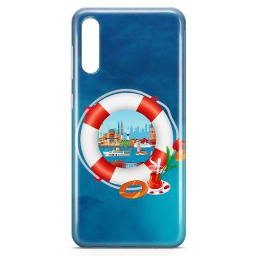 Samsung Galaxy A50 Kılıf Simit Çay İstanbul Arka Kapak Koruma Desenli Full Koruyucu