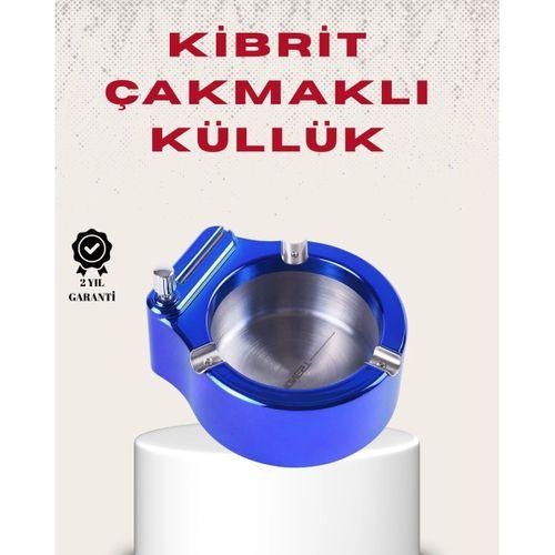 Metal Küllük Ve Çakmak Seti Yuvarlak Modern Tasarım