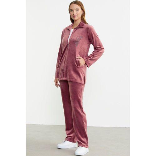 Sementa 76387 Fermuarlı Kadife Tunik Eşofman Takım