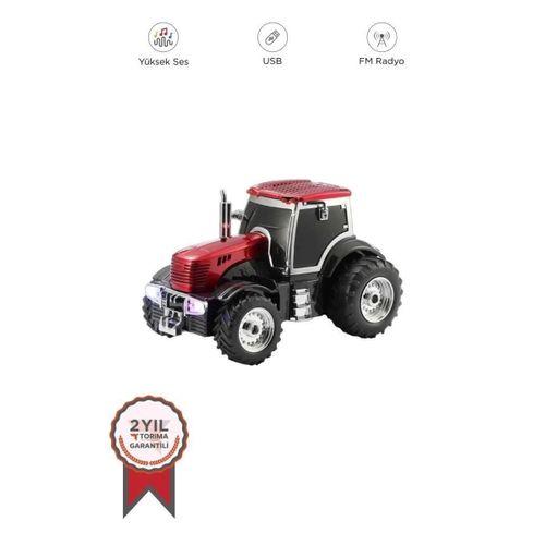 D42 Kırmızı Traktör Tasarım Usb/fm Radyo Bluetooth Hoparlör Speaker