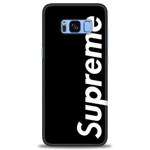 Samsung Galaxy S8 Kılıf HD Baskılı Kılıf - Supreme Siyah + Tam Ekran Koruyucu