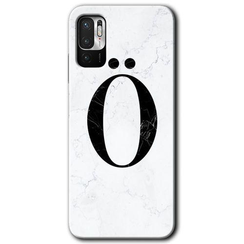 Redmi Note 10 5G Kılıf HD Desen Baskılı Arka Kapak - Beyaz Mermer Desenli Ö Harfi