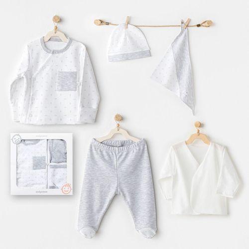Andywawa Andywawa AC24720 Newborn Wawa Boys 5'Li Hastane Çıkış Seti White