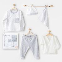 Andywawa Andywawa AC24720 Newborn Wawa Boys 5'Li Hastane Çıkış Seti White