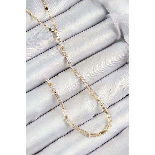 Pirinç Zirkon Taşlı Model Gold Renk Y Kolye