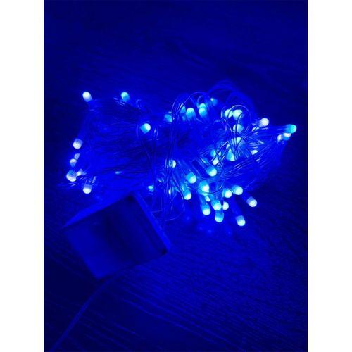 10m 100 Led Damla Uçlu Mavi Işık Şeffaf Kablo
