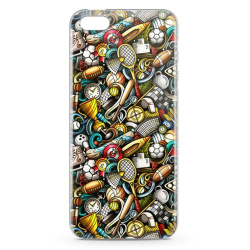Apple iPhone SE Kılıf Basket Futbol Doodle Arka Kapak Koruma Desenli Full Koruyucu