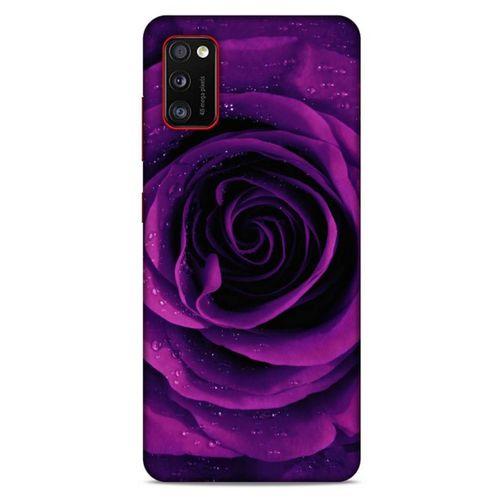 Samsung Galaxy A41 Uyumlu Kılıf Mor Delisi (37) Silicone Cover Gül