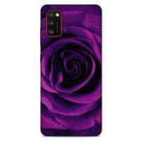 Samsung Galaxy A41 Uyumlu Kılıf Mor Delisi (37) Silicone Cover Gül