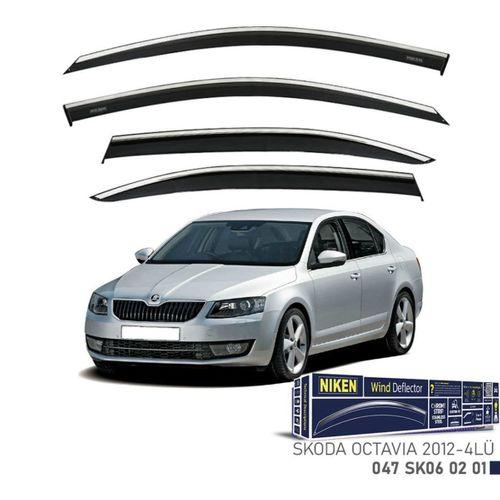 Niken Skoda Uyumlu Octavia -2012 2019 Kromlu Cam Rüzgarlığı 4'Lü