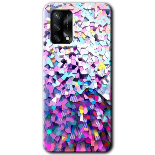 BeRa Aksesuar Oppo A54 Kılıf Baskılı Kapak - Mosaic Fragments Colorfull +Tam Kaplayan Mat Seramik