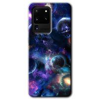 MRCİLETİSİM MRCİLETİSİM Samsung Galaxy S20 Ultra Kılıf HD Desen Baskılı Arka Kapak + Temperli Cam - Gezegen Karışımı