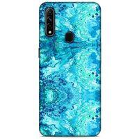 Mermer Desenli (36) Tema Glitter Kılıf Deniz Mavisi Oppo A31 Kılıf