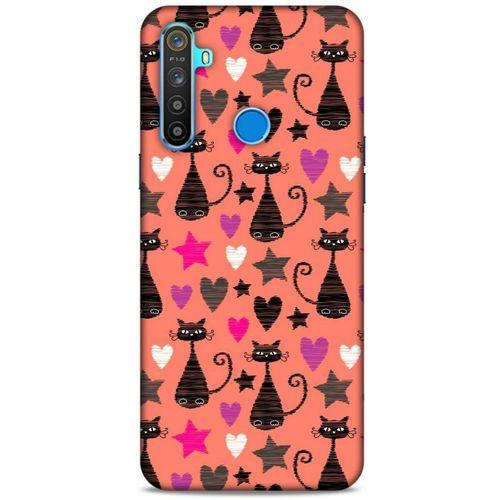 Lopard Oppo Realme 5i Uyumlu Kılıf Kediler (10) Full Koruma Kılıfı Kalpli Kedi