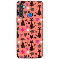 Lopard Oppo Realme 5i Uyumlu Kılıf Kediler (10) Full Koruma Kılıfı Kalpli Kedi