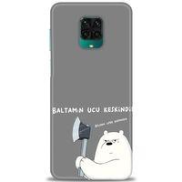 Xiaomi Redmi Note 9S Kılıf HD Baskılı Kılıf - Baltamın Ucu Keskindir + Tam Ekran Koruyucu