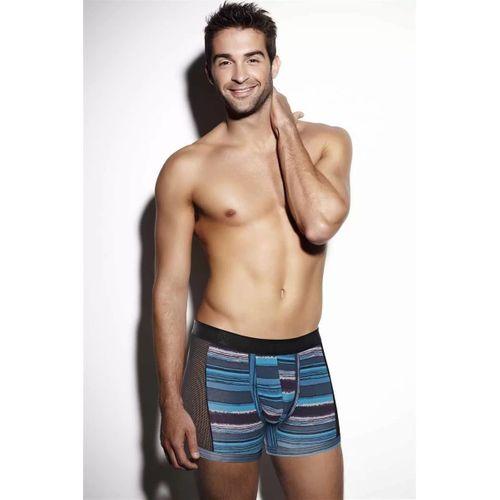 Erkek Pamuklu Yan Fileli Çizgili Boxer