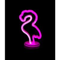 Neon Işıklı Flamingo Yazılı Masa Gece Lambası