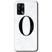 Oppo A54 Kılıf HD Desen Baskılı Arka Kapak - Beyaz Mermer Desenli O Harfi