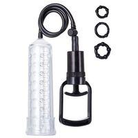 3 halkalı penis pompası TPE transparan 23,5 cm