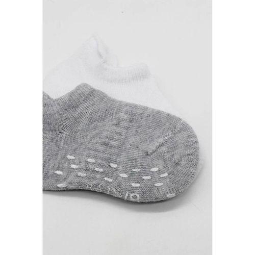 Eğitici Oyuncak Bistyle 2'Li Sneakers Kaymaz Basic Penye Çorap BS20103 Gri Beyaz