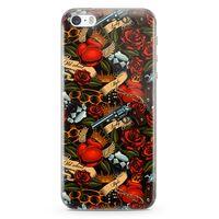 Apple iPhone 5s Kılıf Geçici Dövme Arka Kapak Koruma Desenli Full Koruyucu