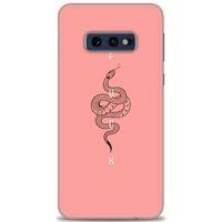 Samsung Galaxy S10E Kılıf HD Baskılı Kılıf - Pembe Yılan + Tam Ekran Koruyucu