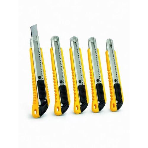 5 Adet Metal Falçata Seti Ergonomik Saplı Çelik Maket Bıçağı Koli Ambalaj Pvc Kesici