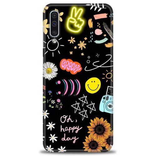 Samsung Galaxy A50 Kılıf HD Baskılı Kılıf - Happy Day + Tam Ekran Koruyucu